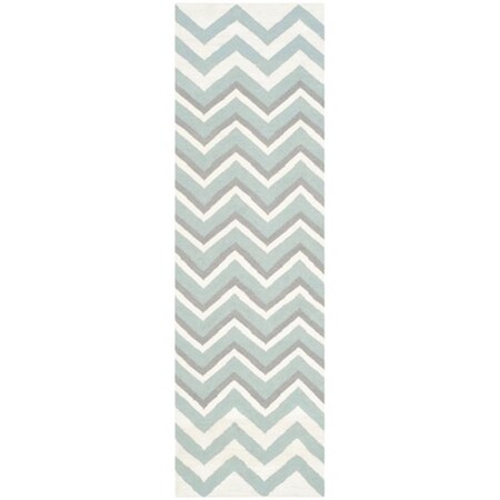 Safavieh Dhurries Hand Woven Flat Weave Rectangle Rug- Blue - White- 2 ft. 6 in. x 8 ft. DHU646A-28